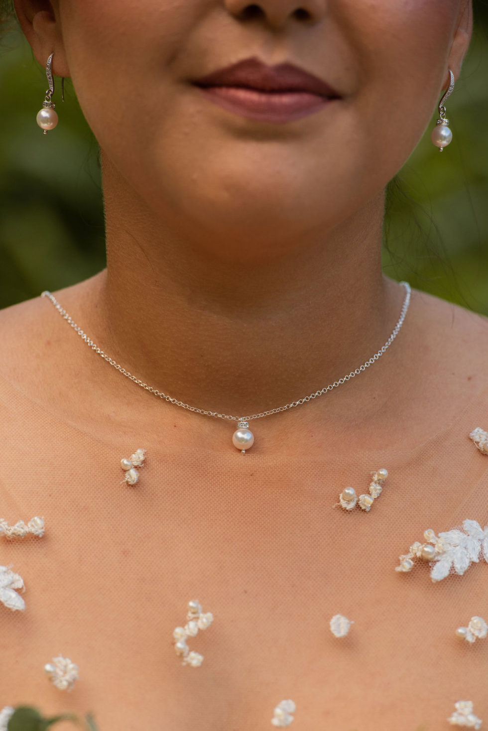 Set De Bijoux De Mariage - Collier & Boucles D'Oreilles Argenté Avec Verre - Neuf Avec étiquettes